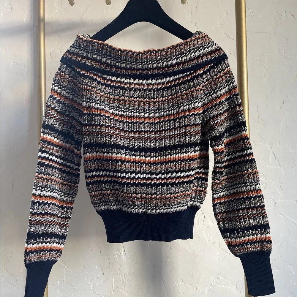 Authentic CHANEL Women's Multicolor Striped Cardigan - Picture 2 of 7